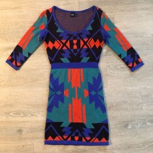 Knitted print dress