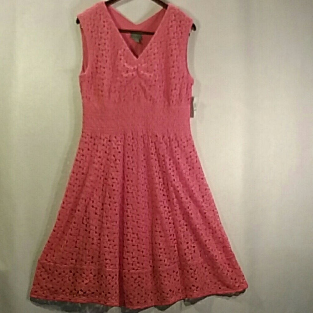Rabbit Designs women peach lace dress size large