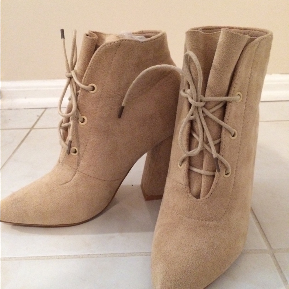 Light beige ankle booties