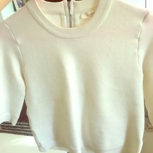 Cropped white sweater top