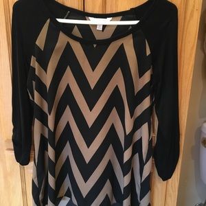 Black and Brown Chevron Blouse