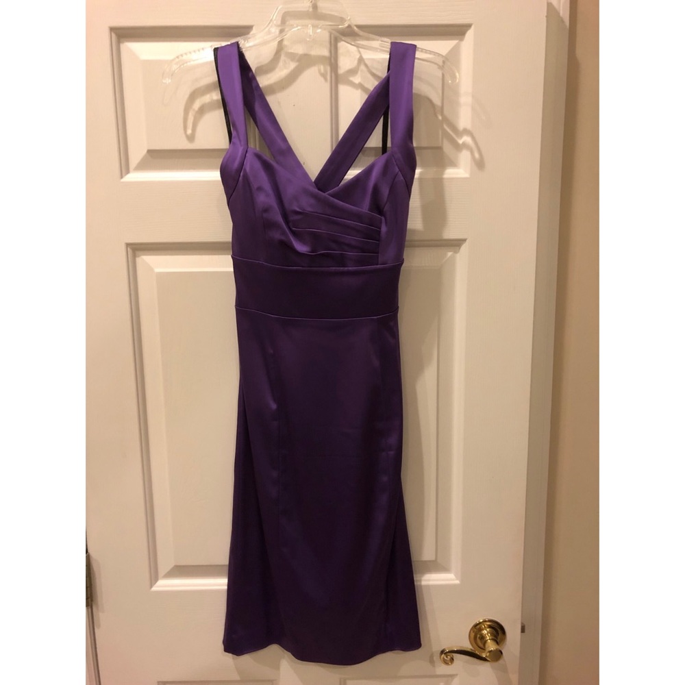 Purple satin stretch Calvin Klein dress size 2