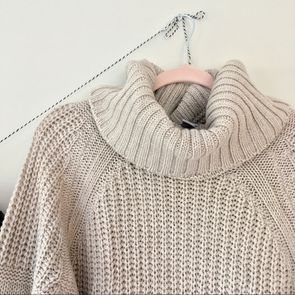 TAKING OFFERS Chunky Tan Cowl-neck Sweater