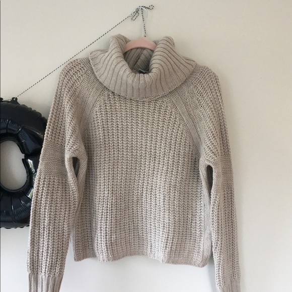TAKING OFFERS Chunky Tan Cowl-neck Sweater - Picture 2 of 5