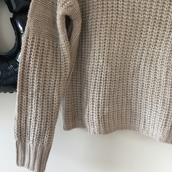 TAKING OFFERS Chunky Tan Cowl-neck Sweater - Picture 4 of 5