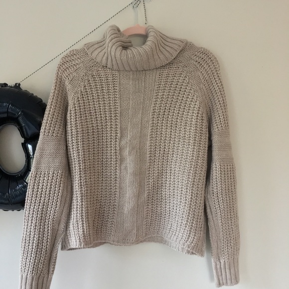 TAKING OFFERS Chunky Tan Cowl-neck Sweater - Picture 5 of 5