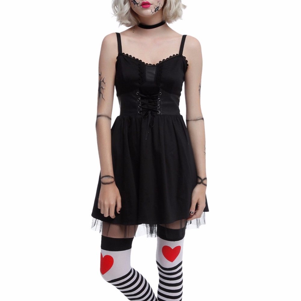 Hot Topic Black Corset Tulle Goth/Punk Dress