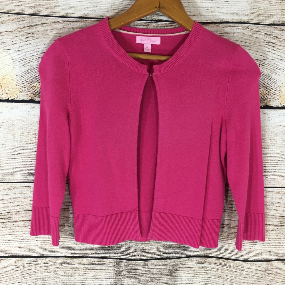 Lilly Pulitzer hot pink cardigan Small