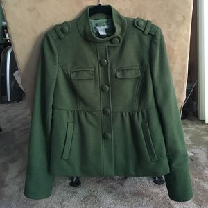 Ann Taylor Forest Green Wool Jacket (size 4)