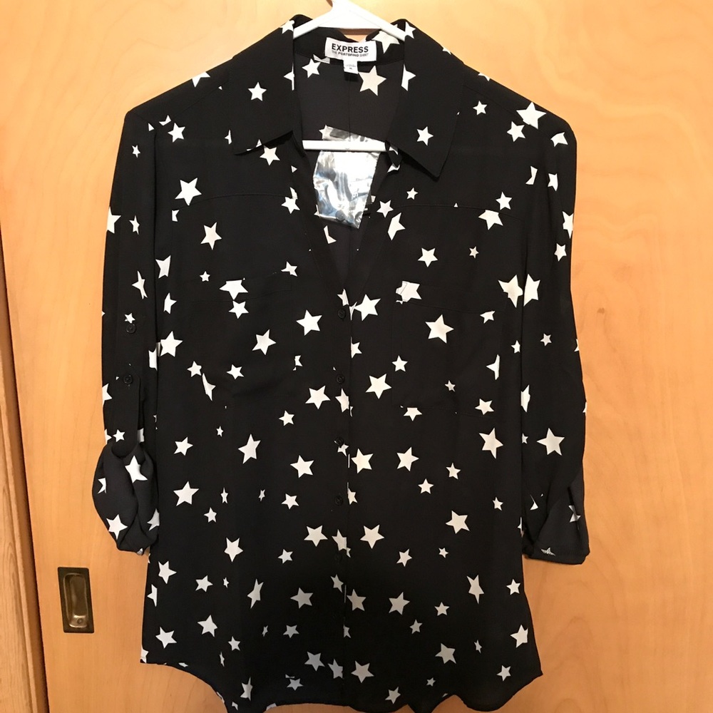 Express Portifino Shirt - Black w/ Stars