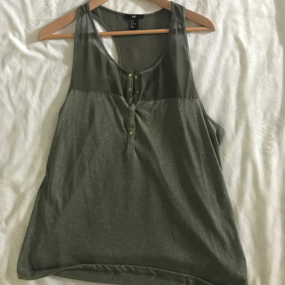 H&M army green tank top