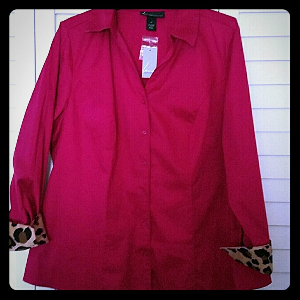 Pink/fusha button down shirt