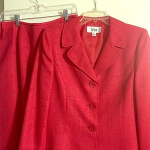 Red skirt and jacket set