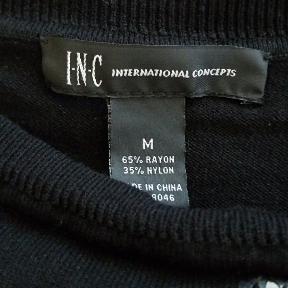 INC Sequin Black & White Sweater - Picture 3 of 3