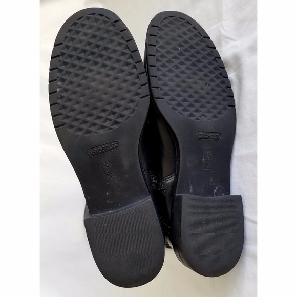 🔥Aerosoles Black Leather Buckle Knee Riding Boots - Picture 3 of 4