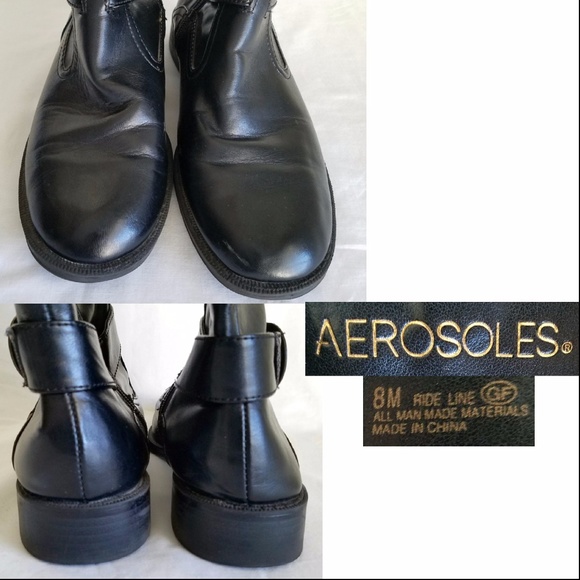 🔥Aerosoles Black Leather Buckle Knee Riding Boots - Picture 4 of 4