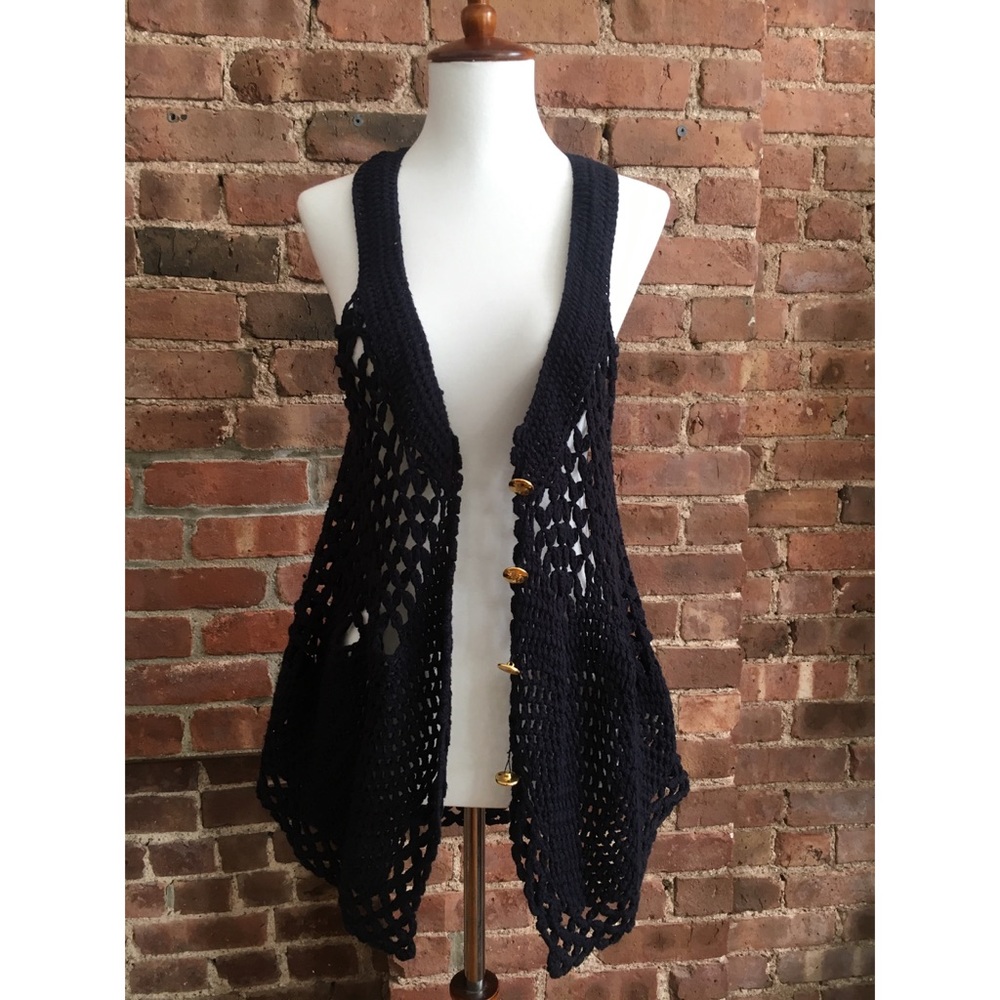 Navy Crocheted FP Vest