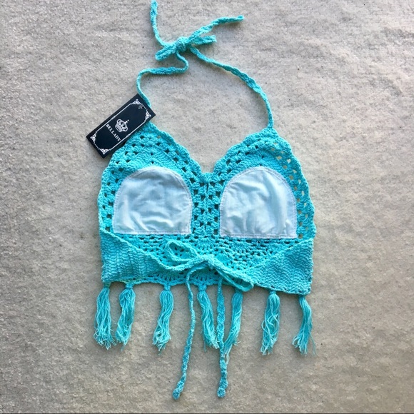 Cute Crochet Crop Top with Fringe - Picture 2 of 2