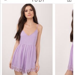 NWOT Tobi lavender lace romper