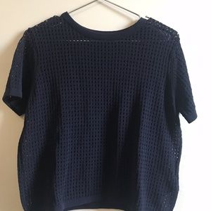 Cos Navy Blue see-through top