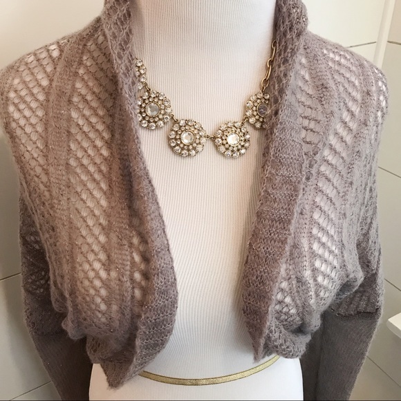 Anthropologie Sweaters - Anthropologie Knitted and Knotted Grey Shrug