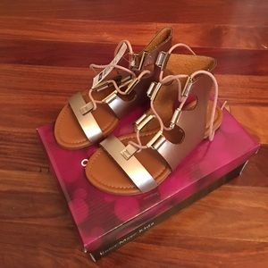 Girls Rose Gold gladiator sandals