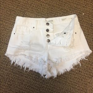 White Bullhead cut off shorts