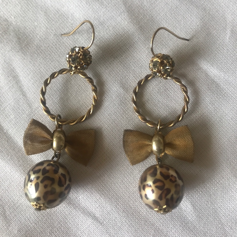 Vintage Betsey Dangle Earrings - Leopard