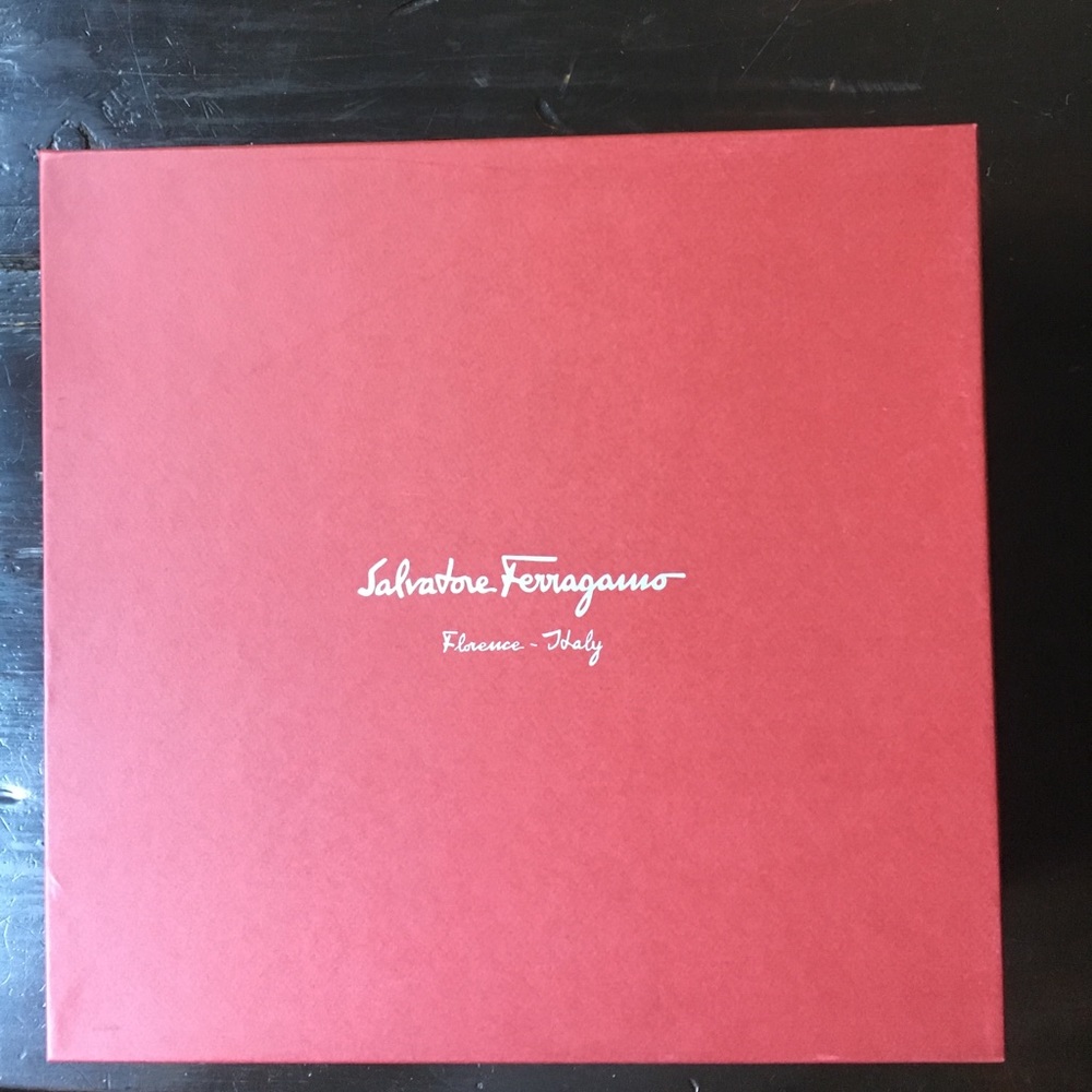 Salvatore Ferragamo Rouge noir lamb suede wedges.