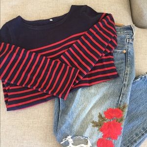 Muji 💯 Percent Cotton Striped Breton Tee