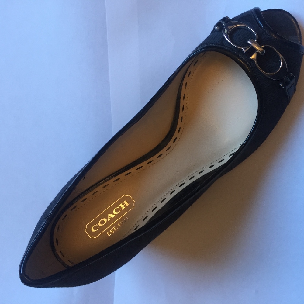 Coach Black Signature Open Toe Wedge - Picture 3 of 3