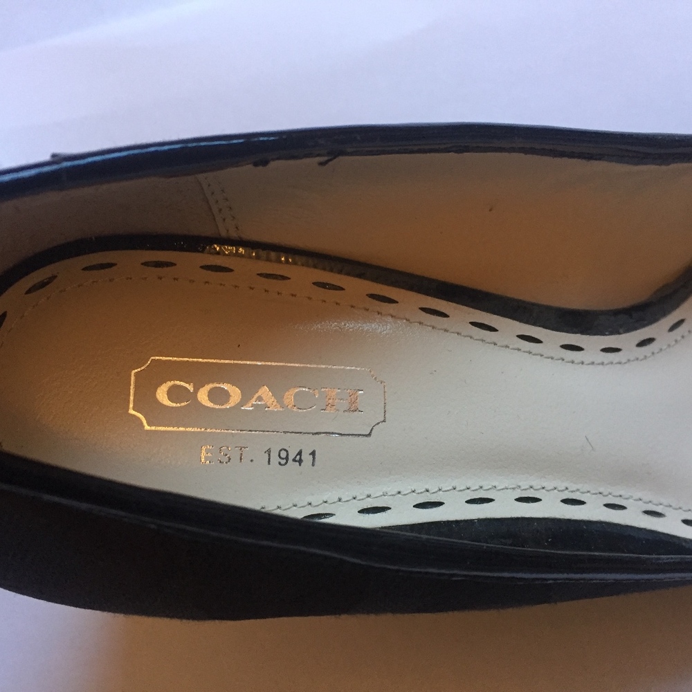 Coach Black Signature Open Toe Wedge - Picture 2 of 3