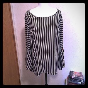 NWT peplum sleeve pinstripe top