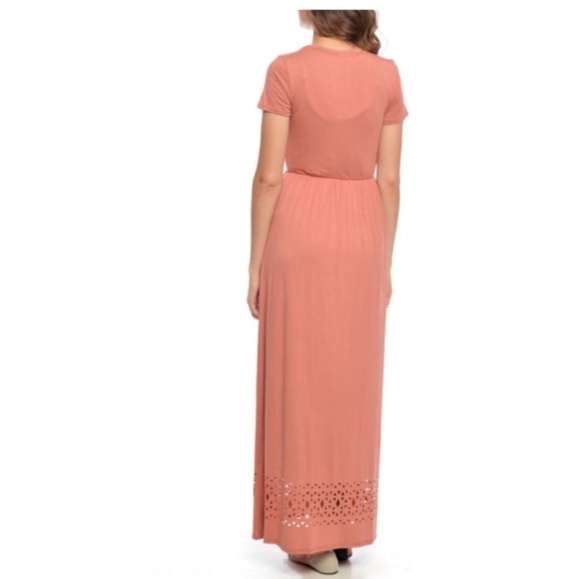 Maxi mauve dress with pockets - Picture 5 of 8