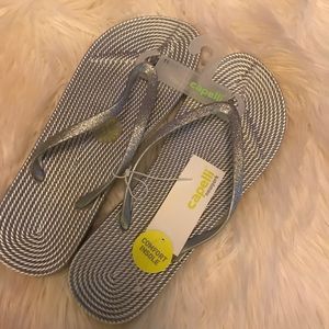 Capelli of New York Shoes | Capelli Comfort Insole Metallic Flip Flop Sandals | Poshmark