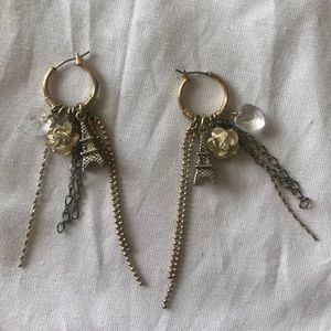 Vintage Betsey Johnson charm cluster earrings