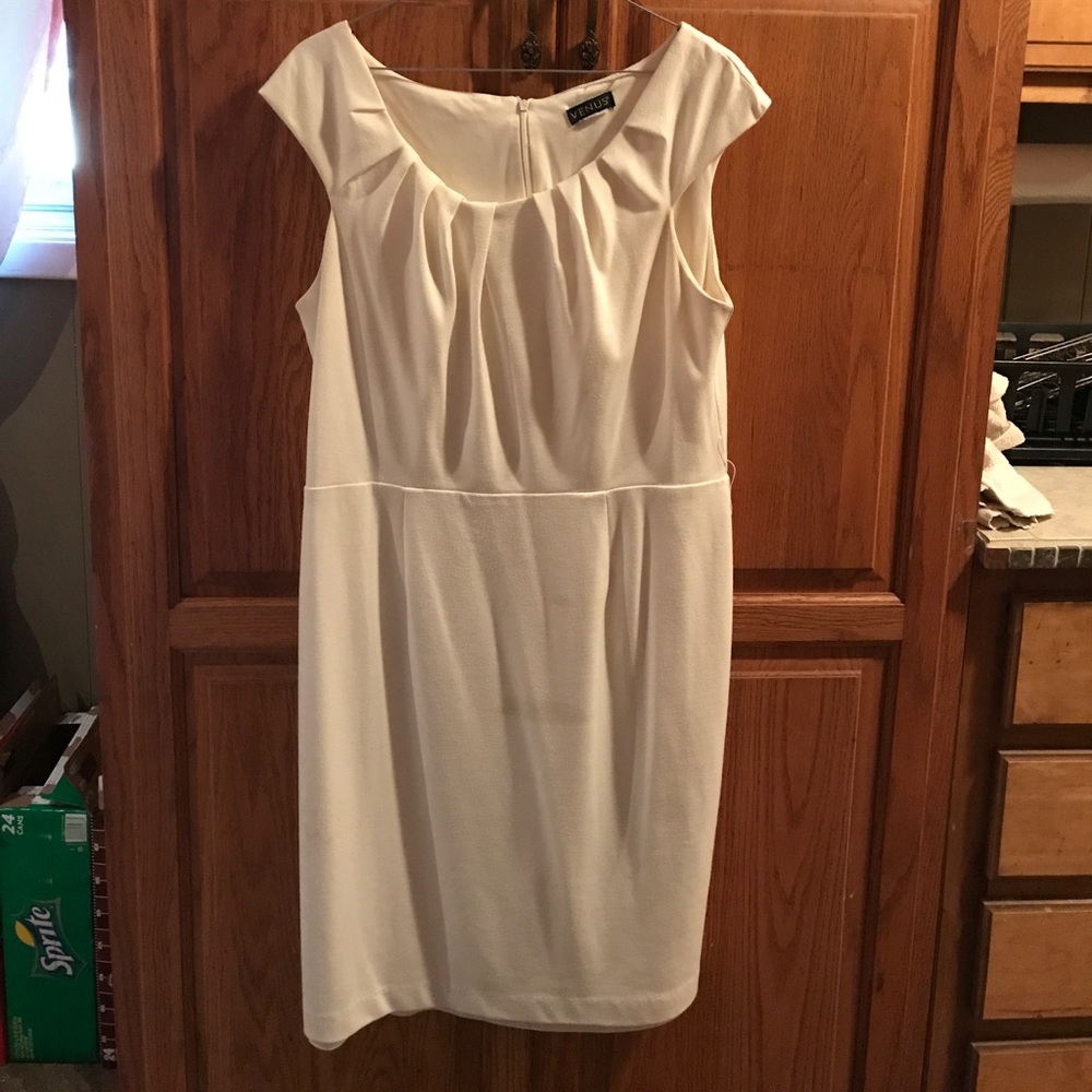 Cream, sleeveless dress
