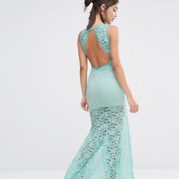 Asos Lace Maxi Plunge Dress - Picture 4 of 7