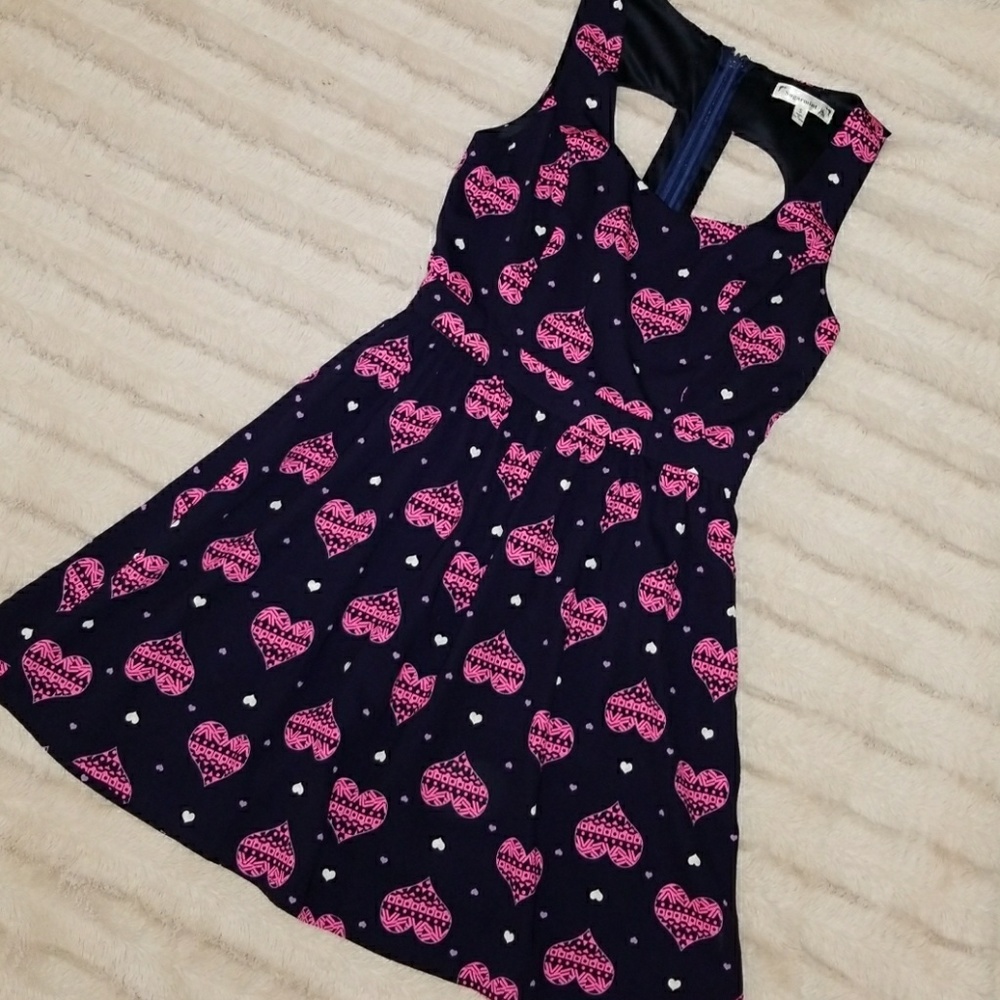 Navy and pink heart dress