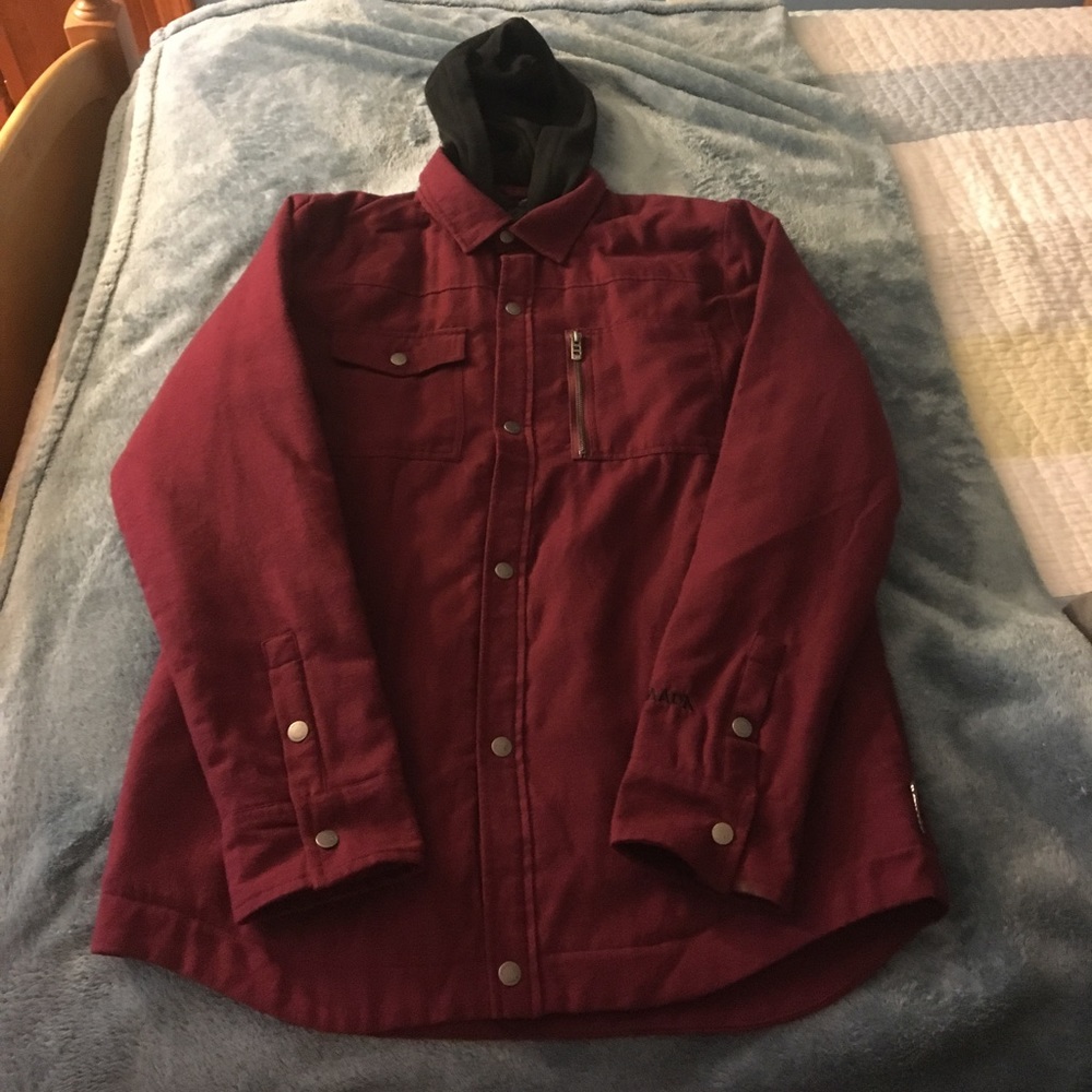 Brand New Burgundy Armada Reading Flannel Hoody