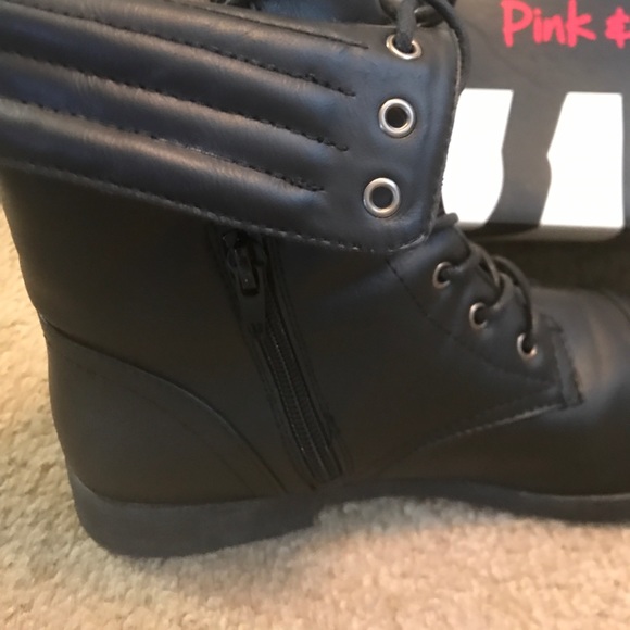Black, short, lace-up boots - Picture 2 of 3