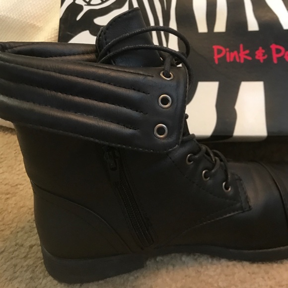 Black, short, lace-up boots - Picture 3 of 3