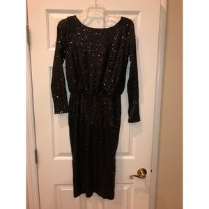 Asos sequin midi dress with open cowl back