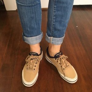 Ralph Lauren Polo Sport Tan Canvas Tennis Shoes