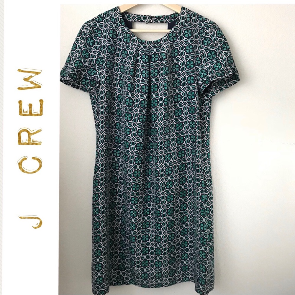 Women's Blue Swoop Dress in Latticework Medallion