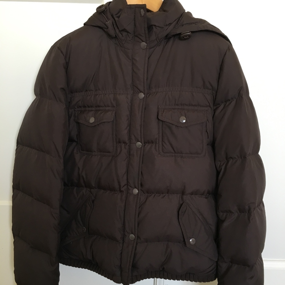 J CREW SHEARLING LINED PUFFER COAT JACKET SZ L