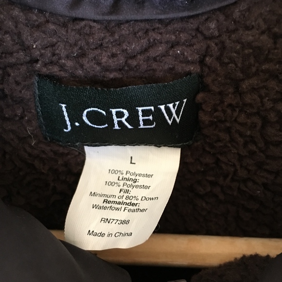J CREW SHEARLING LINED PUFFER COAT JACKET SZ L - Picture 2 of 7