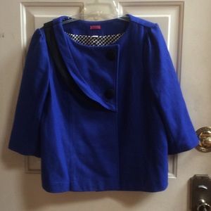 Lux blue 3/4 sleeves wool jacket Sz L