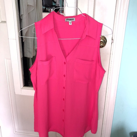 Express pink sleeveless button-down top - Picture 2 of 2