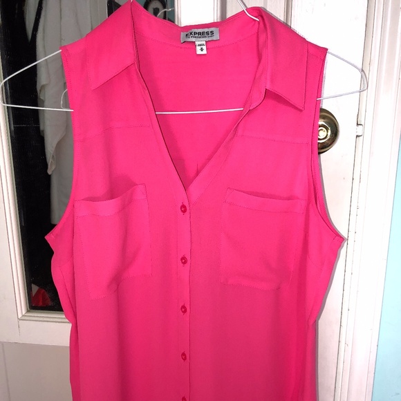 Express pink sleeveless button-down top - Picture 1 of 2